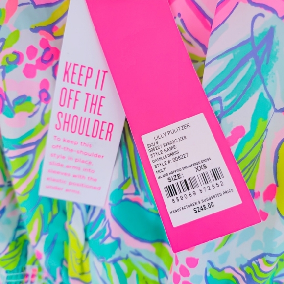NWT Lilly Pulitzer Off Shoulder Camille Dress - Picture 8 of 9